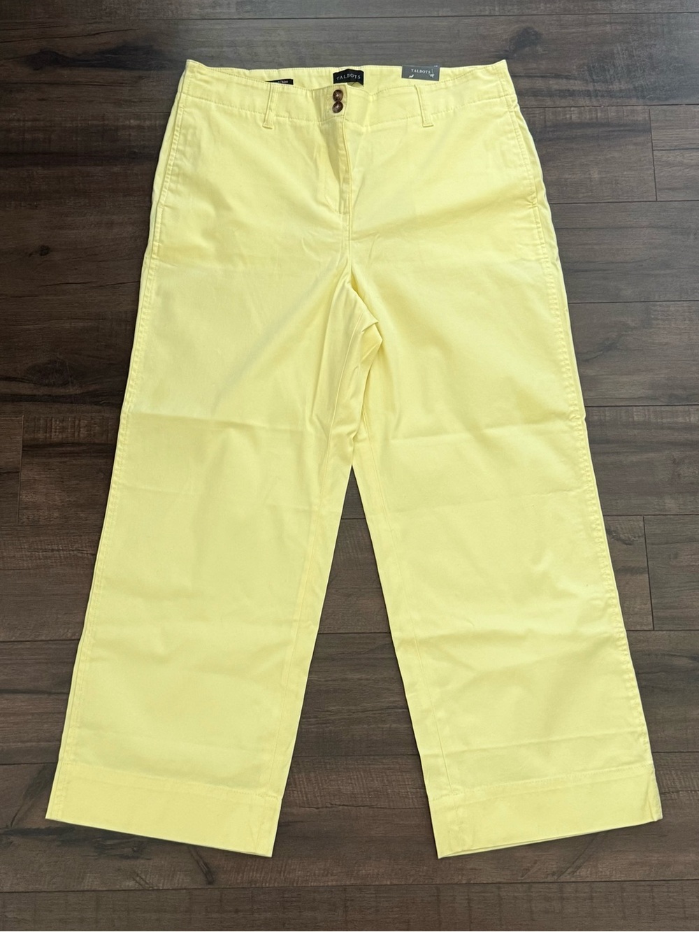 Talbots Supersoft Chino Pants Light Yellow Women’s 14P Preppy NWT